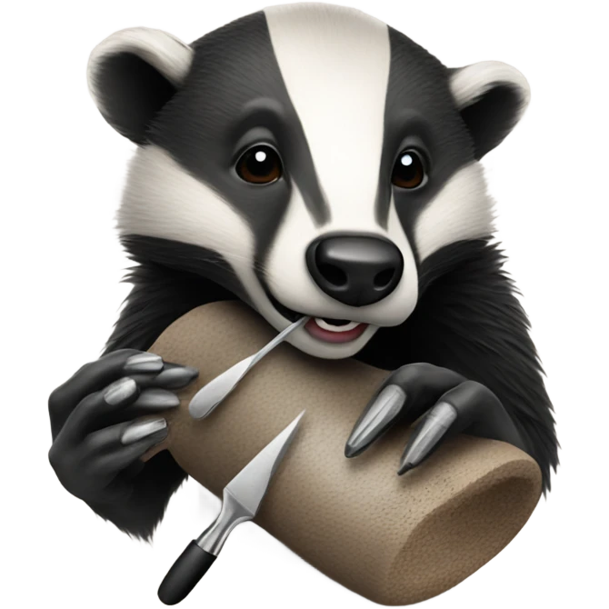 A badger tattooing emoji