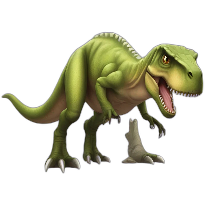 t-rex with an ovni emoji