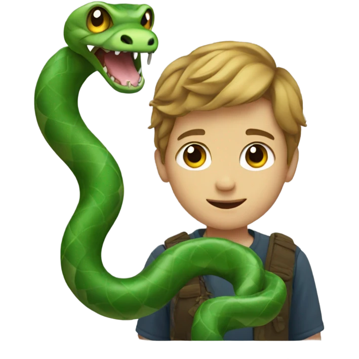Boy with snake emoji
