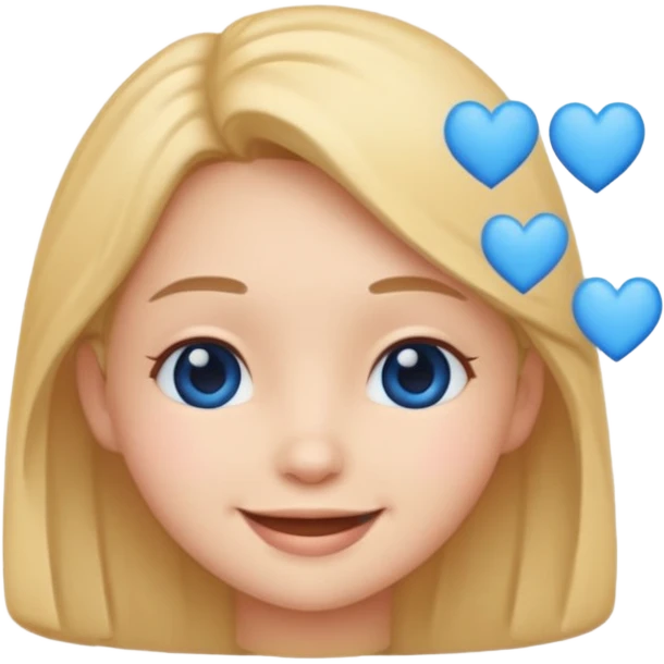 Head emoji clasic 🥰of love with blue hearts emoji