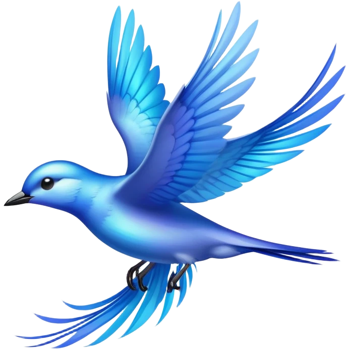 Blue swift bird in flight side view emoji