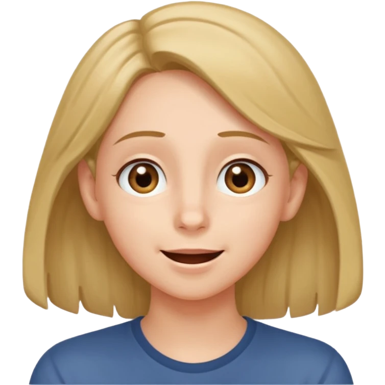 I need an emoji that tucks her hair behind her ear and slightly chuckles and looks up emoji