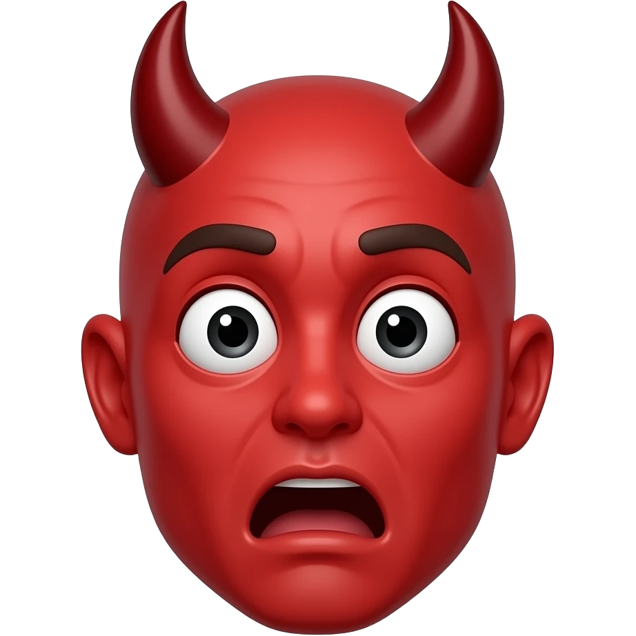 Emoji red face  demon shocked emoji