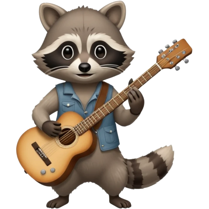 Raccon with guitar emoji