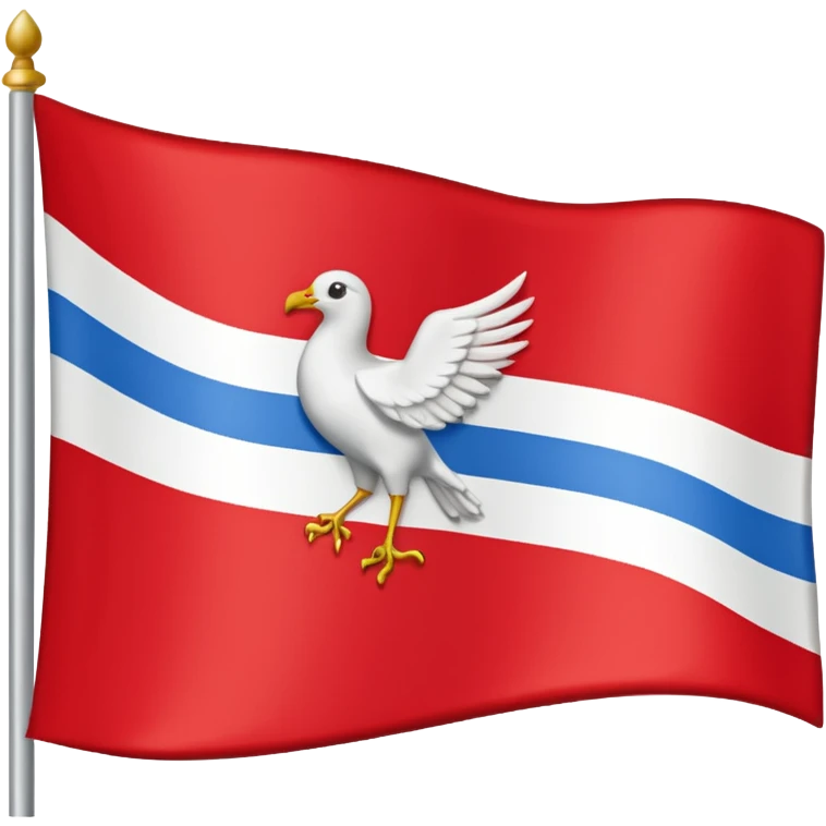 drapeau de Lorraine montrant les trois oiseaux blancs dans la bande rouge diagonale emoji