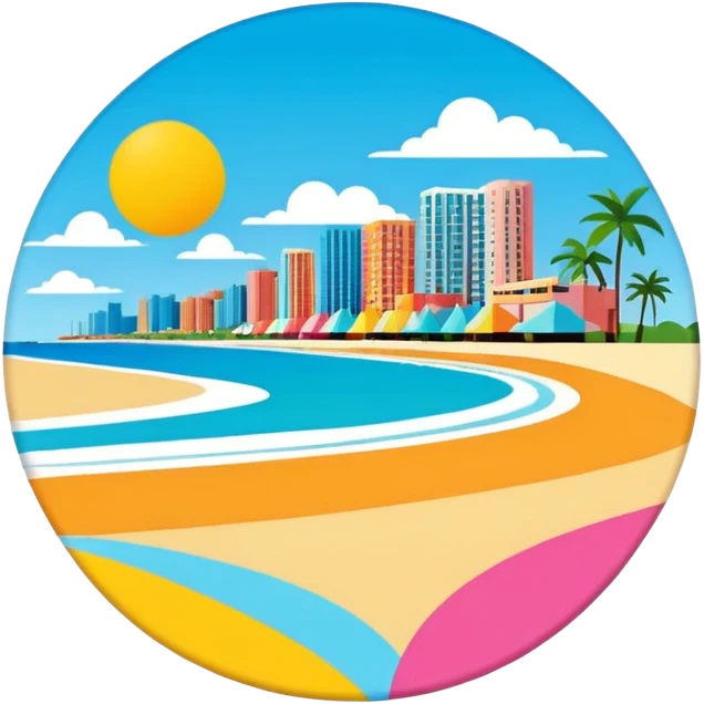 abstract miami beach SPAM landscape in the style of moschino  emoji