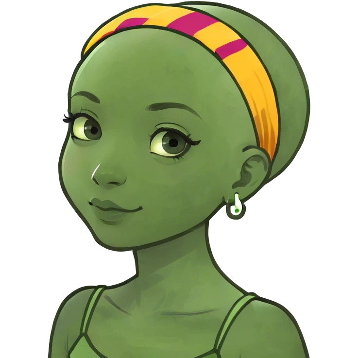 Bald girl with a little bit of curls emoji