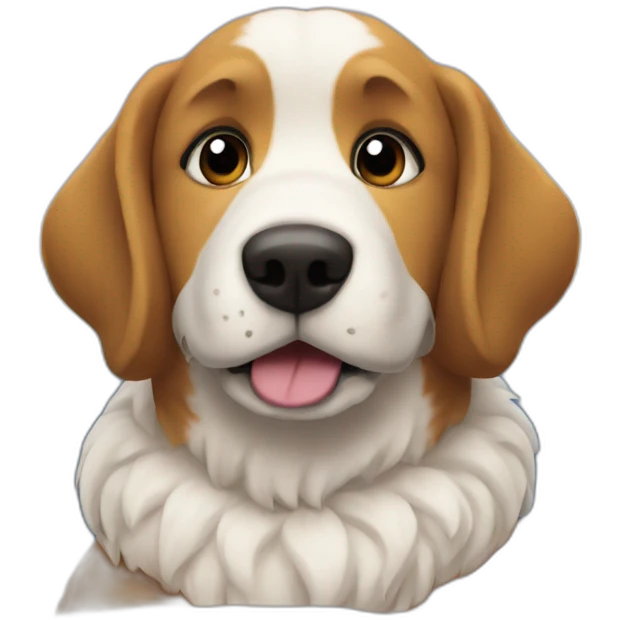 Dog from it is fine meme sitting in the snowy mountains emoji