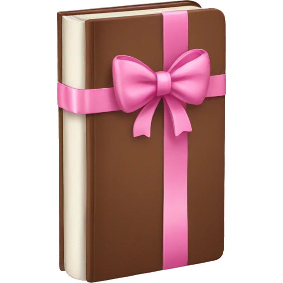 Brown books with pink bow emoji