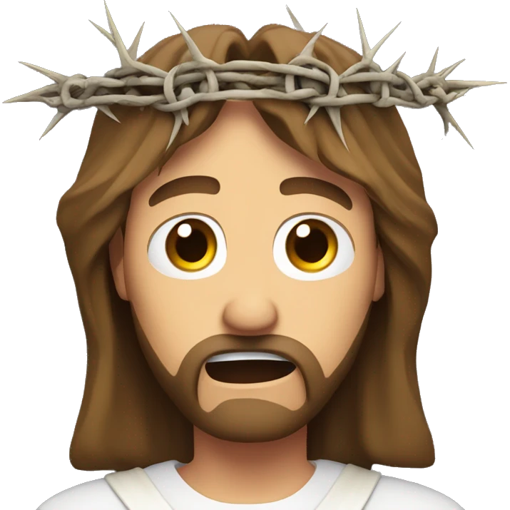Scared Jesus, crown of thorns emoji