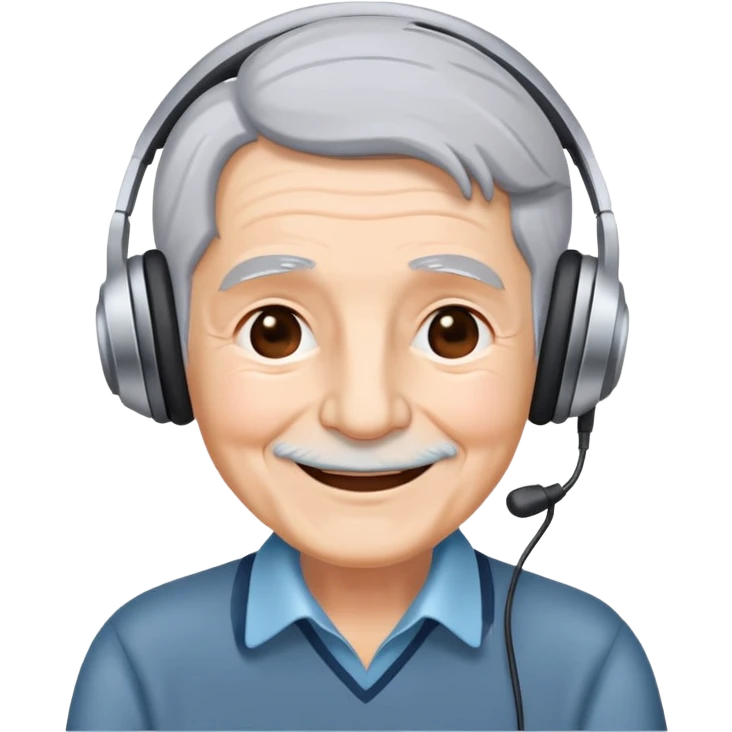 old people listen music emoji
