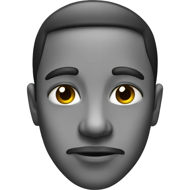Black and white uncanny face emoji