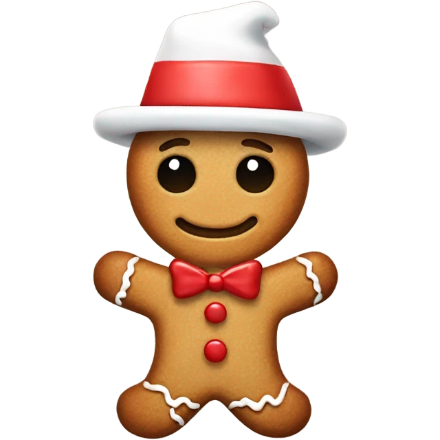 Gingerbread man wearing maga hat emoji