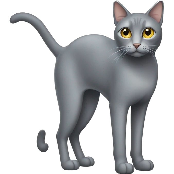 Grey cat with long legs emoji