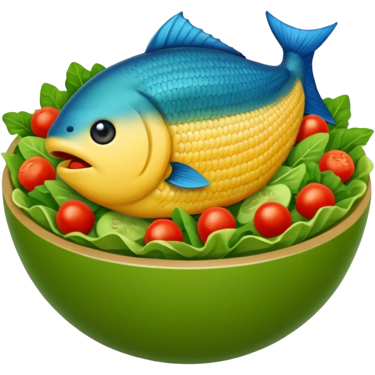 buatkan emoji salad namun berbentuk ikan 🐟 yang chubby untuk discord emoji emoji