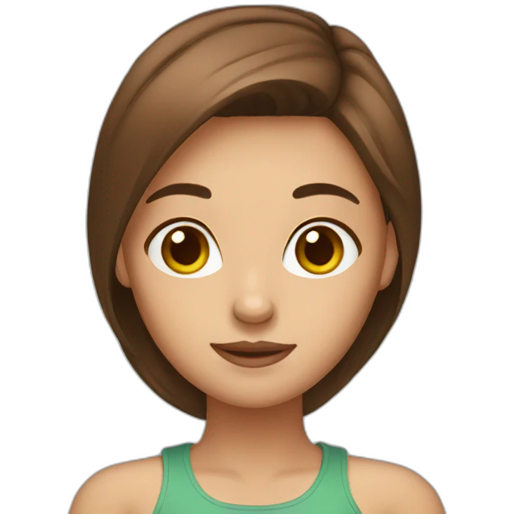 girl brown hair emoji