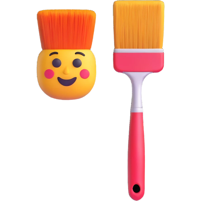 paintbrush 3D emoji style emoji