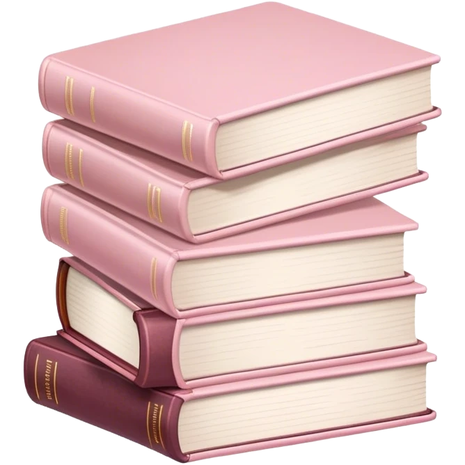 Stack of pale pink books emoji