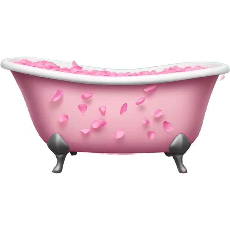 Bathtub filled with pink rose petals  emoji