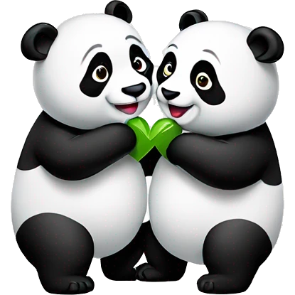 2 pandas in love emoji