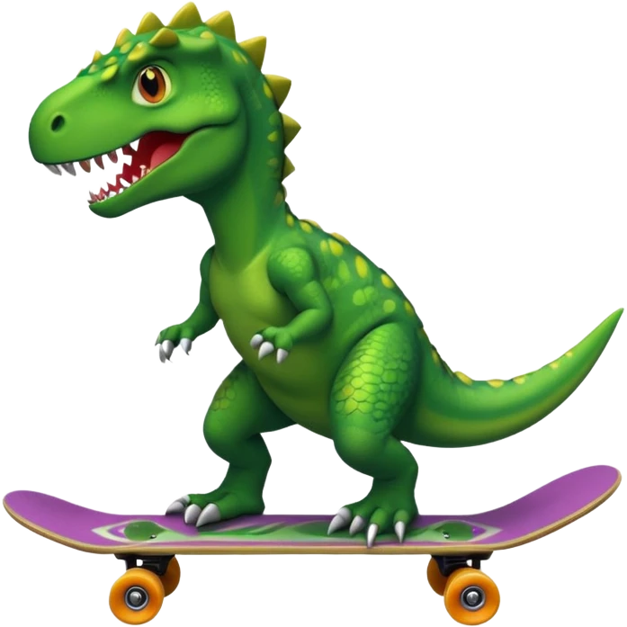 Dinosaur on a skateboard emoji