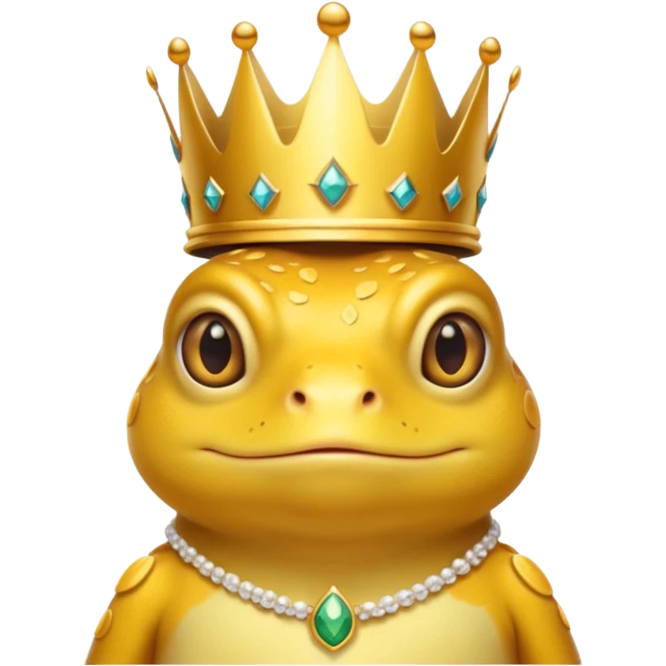 yellow frog in royal outfit and  emoji