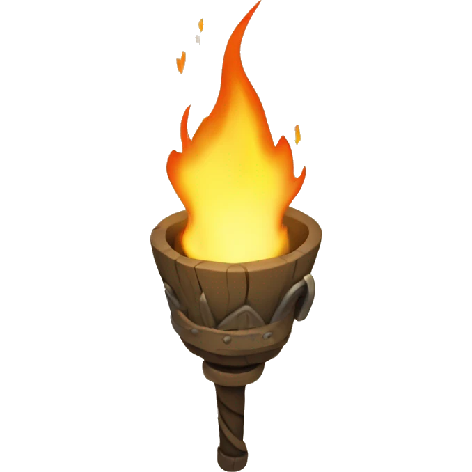 primitive torch, comic style emoji