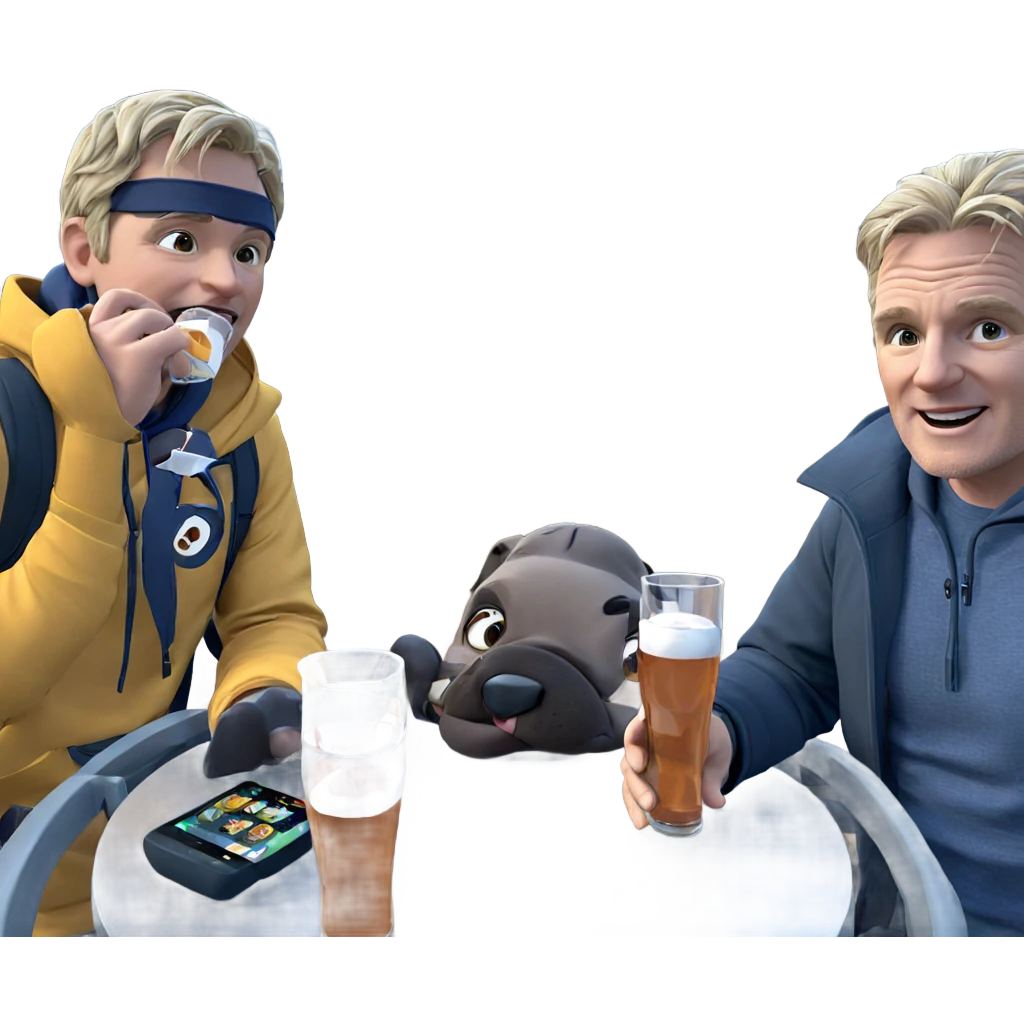 boys enjoying drinks together emoji