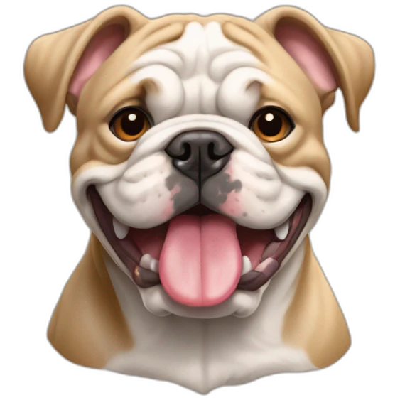 Bulldog frances all beige with the tongue out emoji