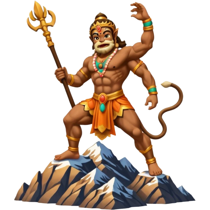 Hanuman Ji Carrying The Peak Of A Mountain emoji