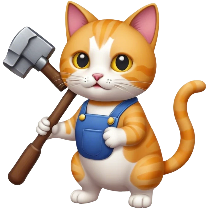 Cat with a hammer emoji