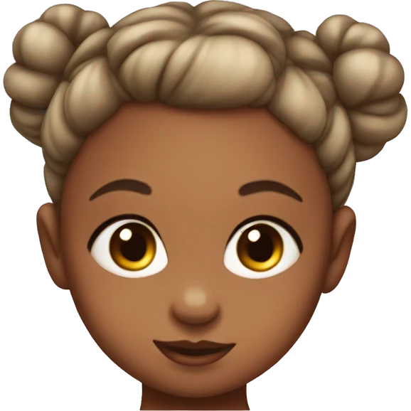 Baby girl with her hair tied up in a bun emoji