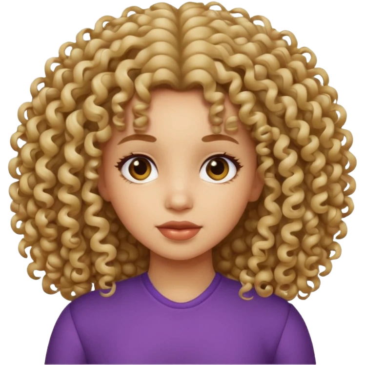 girl with big curly hair  emoji