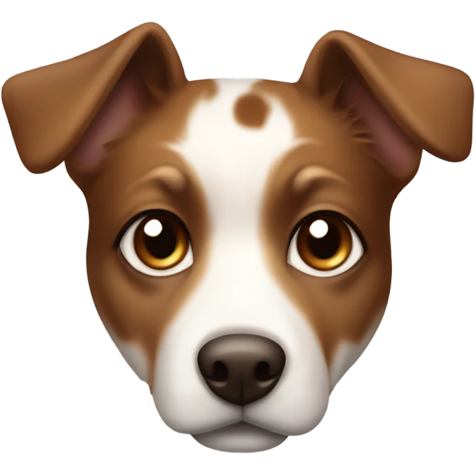 Cute elegant brown and white mutt with brown spots over her eyes  emoji