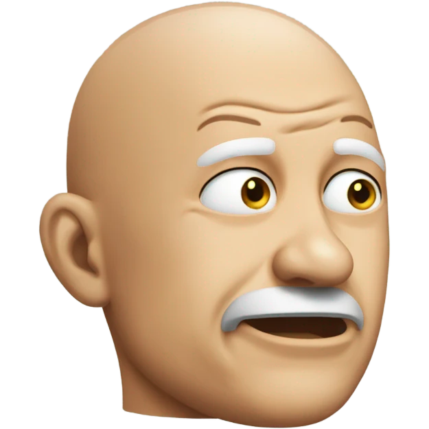 shiny bald head bald man crying emoji