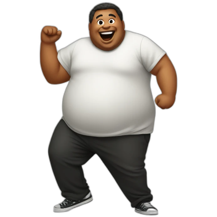 Fat man dancing emoji