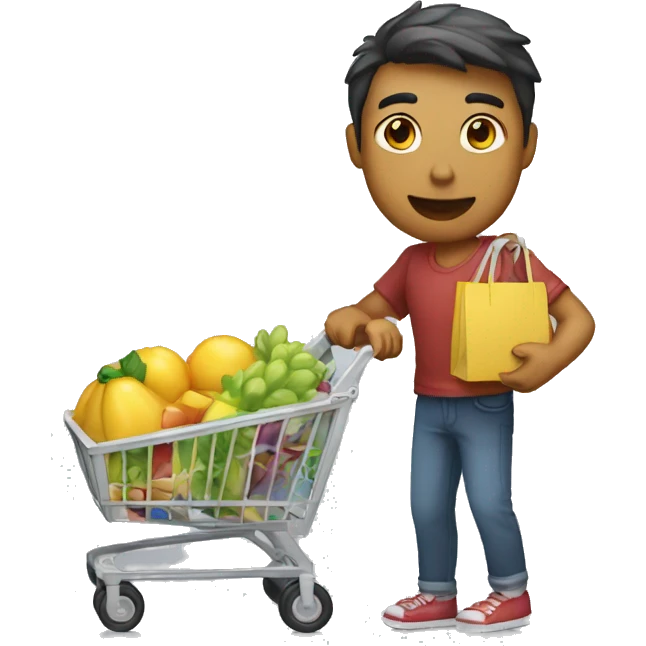 mono con carrito de compras emoji