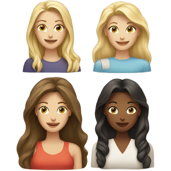 Two blondes and two brunettes emoji