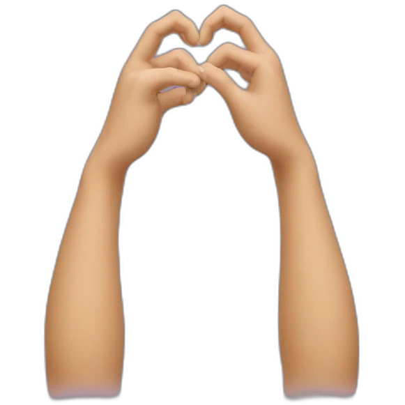 two arms in the air curved to make a heart shape emoji