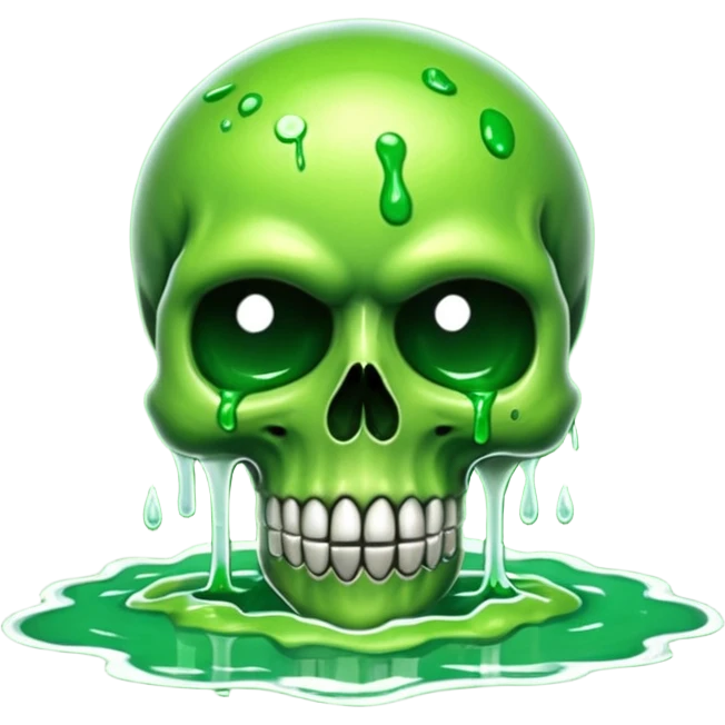 Green Slime Pool, in the style of your bleeding skull art. emoji