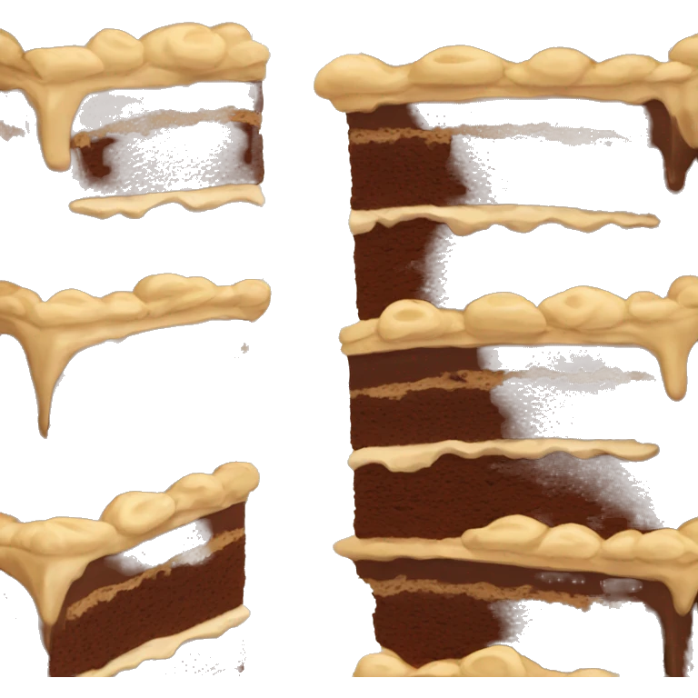 Layer cake made of brown mud emoji