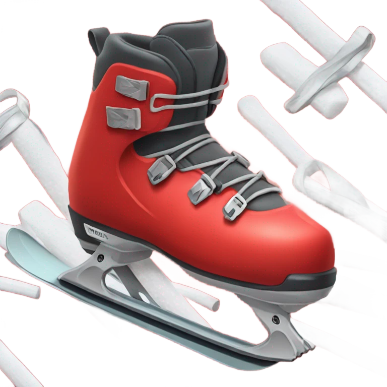 red ski boots with skis attached emoji