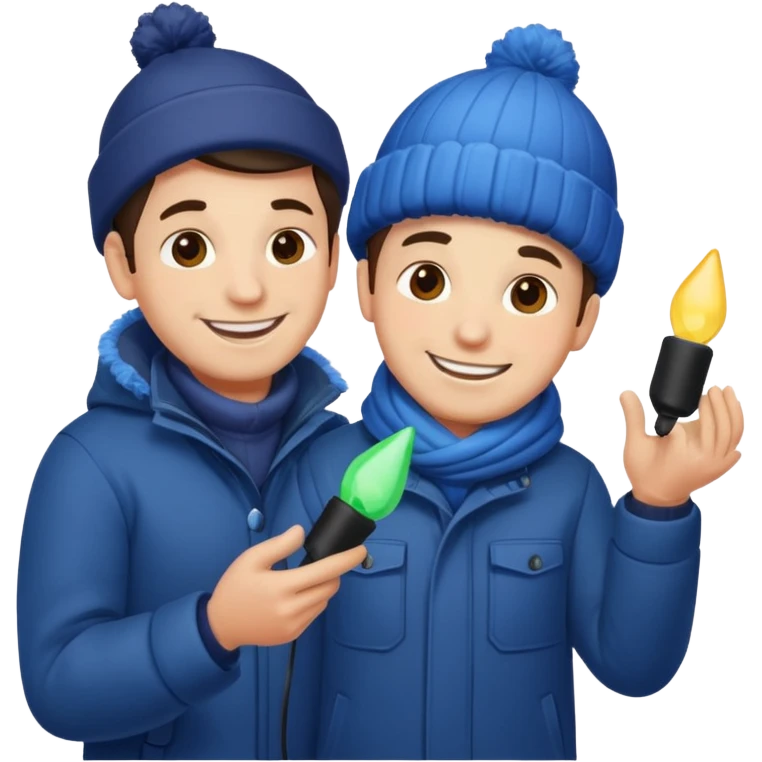 man decorating lights emoji