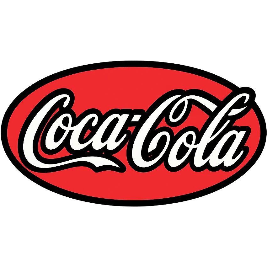 Coca-Cola logo, clean iconic style, red and white color scheme, simple and recognizable emoji