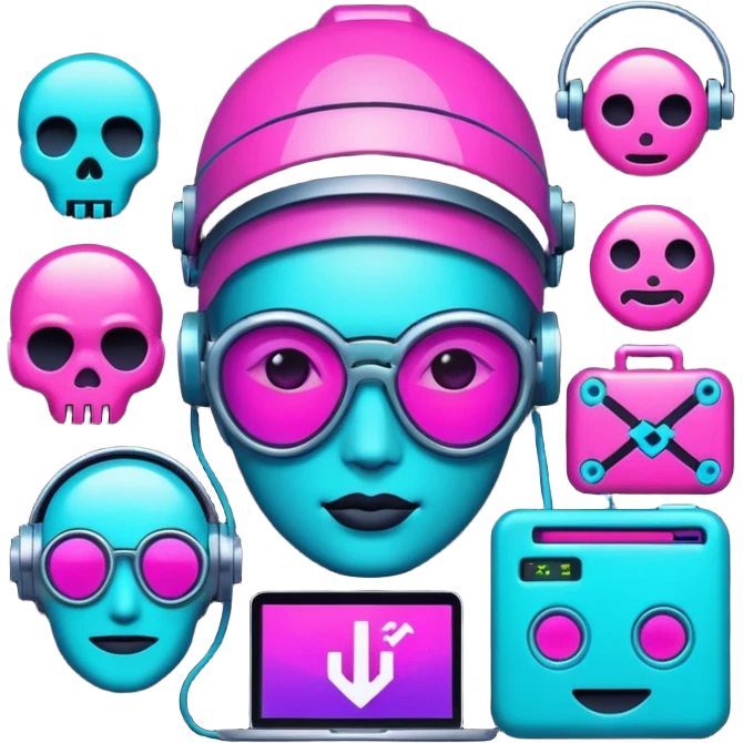 devops cyberpunk vaporwave hacker themed emoji pack emoji