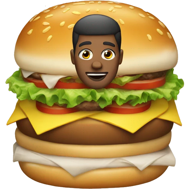 human in a hamburger  emoji