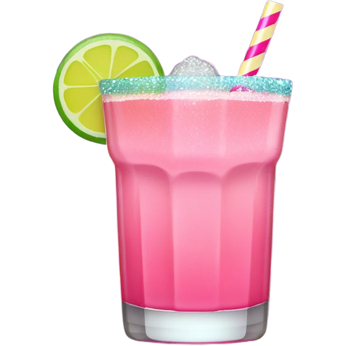 Pink slushy margarita with glitter  emoji
