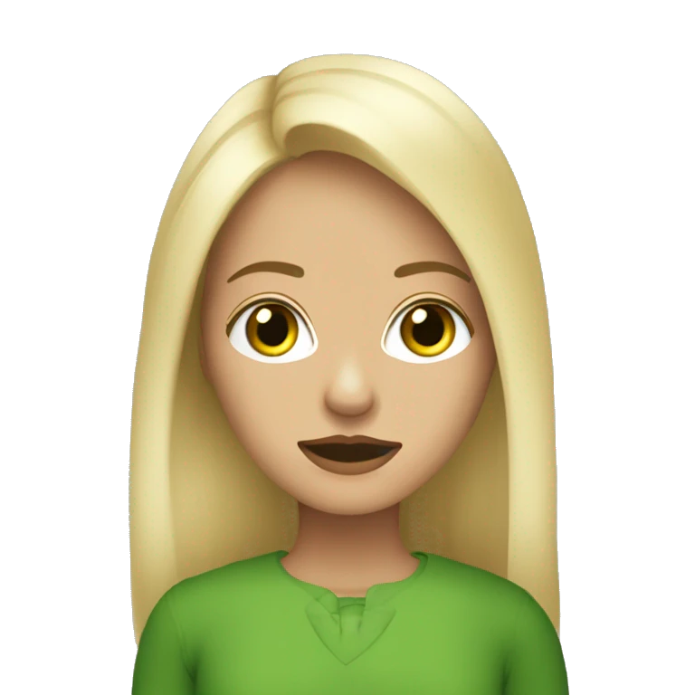 Buza y montañera mujer rubia pelo largo con los ojos verdes emoji