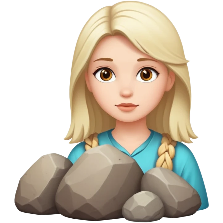 girl with rocks emoji