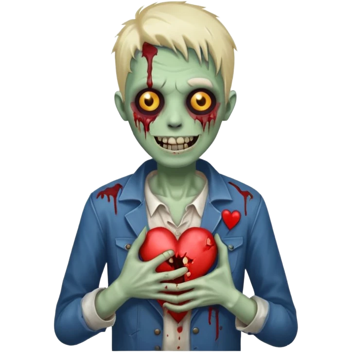  zombie holding heart smiling emoji